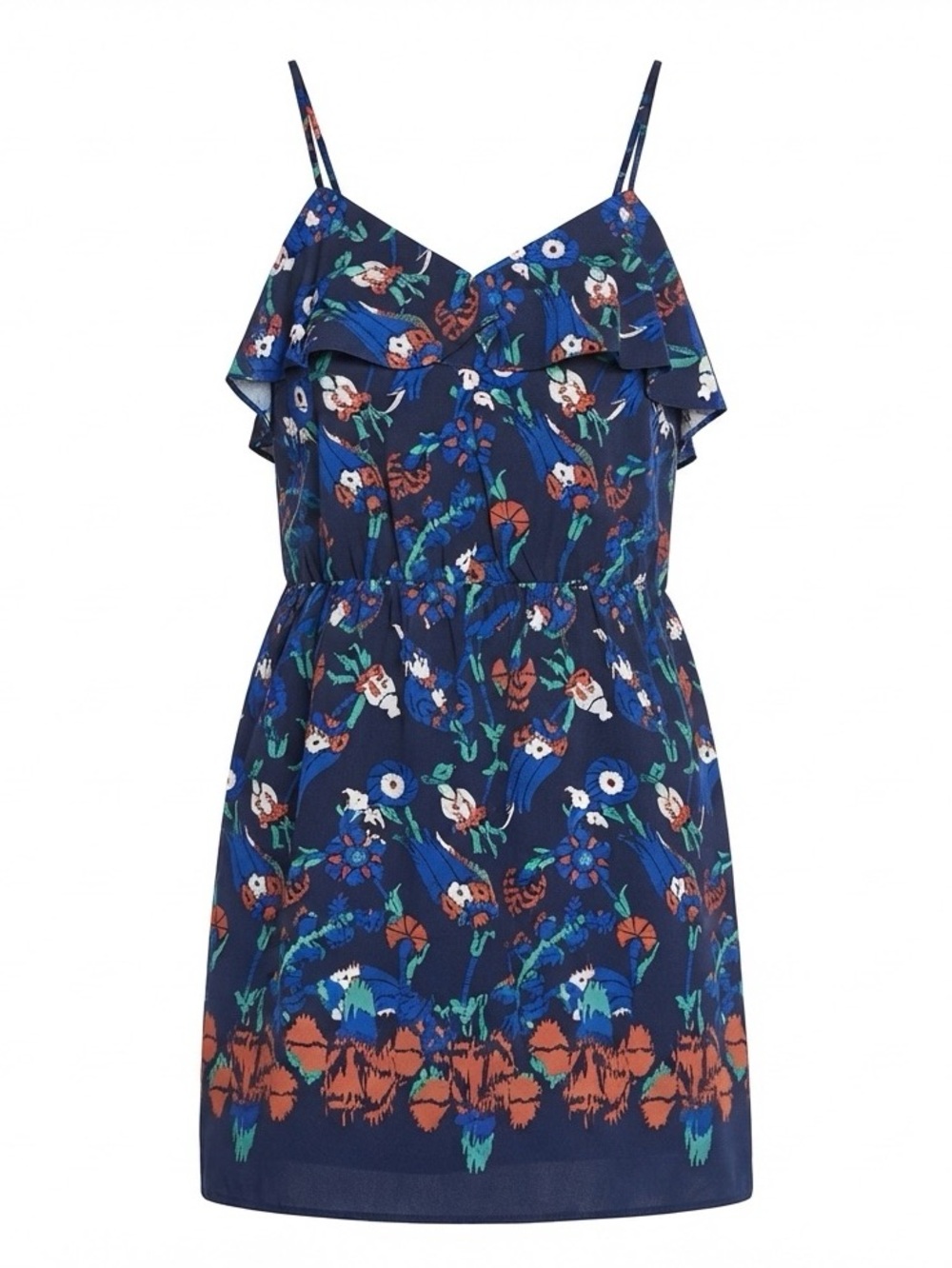 Vintage Tibi Ankara Strappy Dress in Indigo Multi